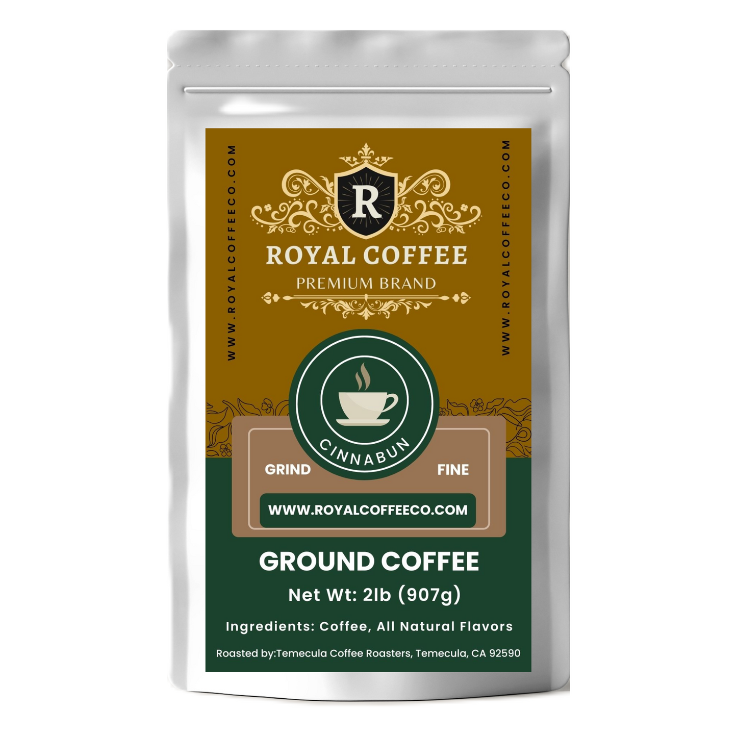 Royal Cinnabun Freshly Roasted Flavored Coffee, (Cinnabun) (Espresso)