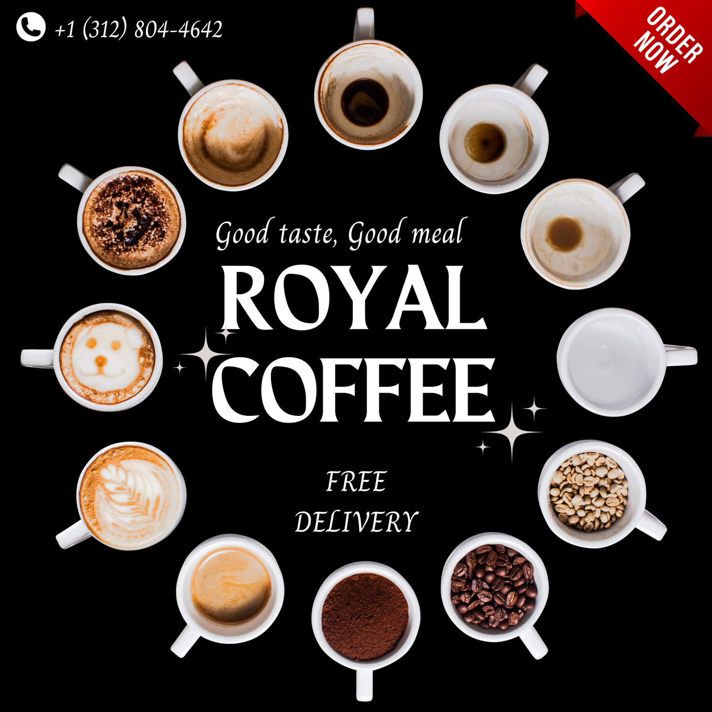 Royal 6 Bean Espresso Coffee Single Use Pod, (12 Count) (CUPS)