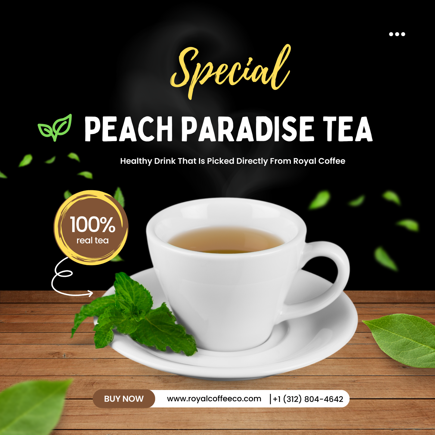 ROYAL Herbal Blend Peach Paradise Hot and Cold Tea,