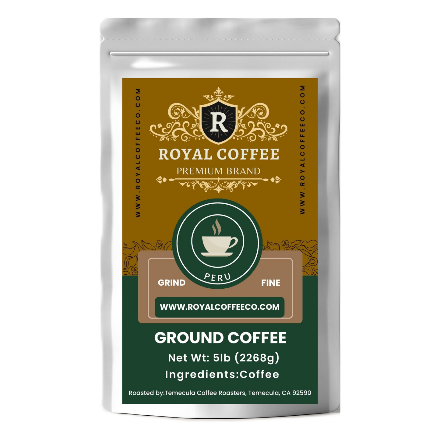 Royal Peru Freshly Roasted Single Origin Coffee, (Peru) (Expresso)