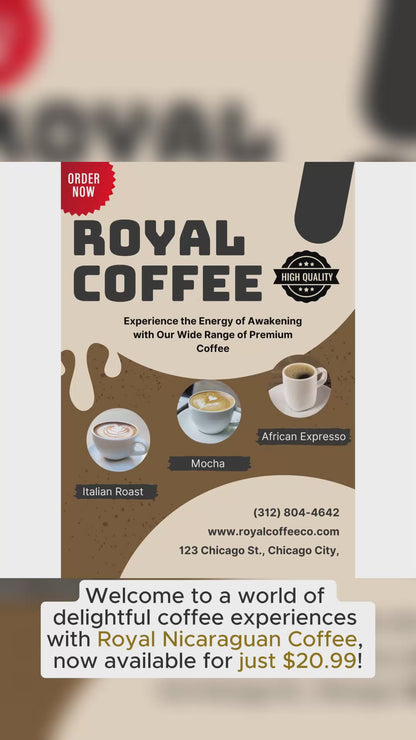 Royal Nicaragua Freshly Roasted Single Origin Coffee, (Nicaragua) (Coarse)